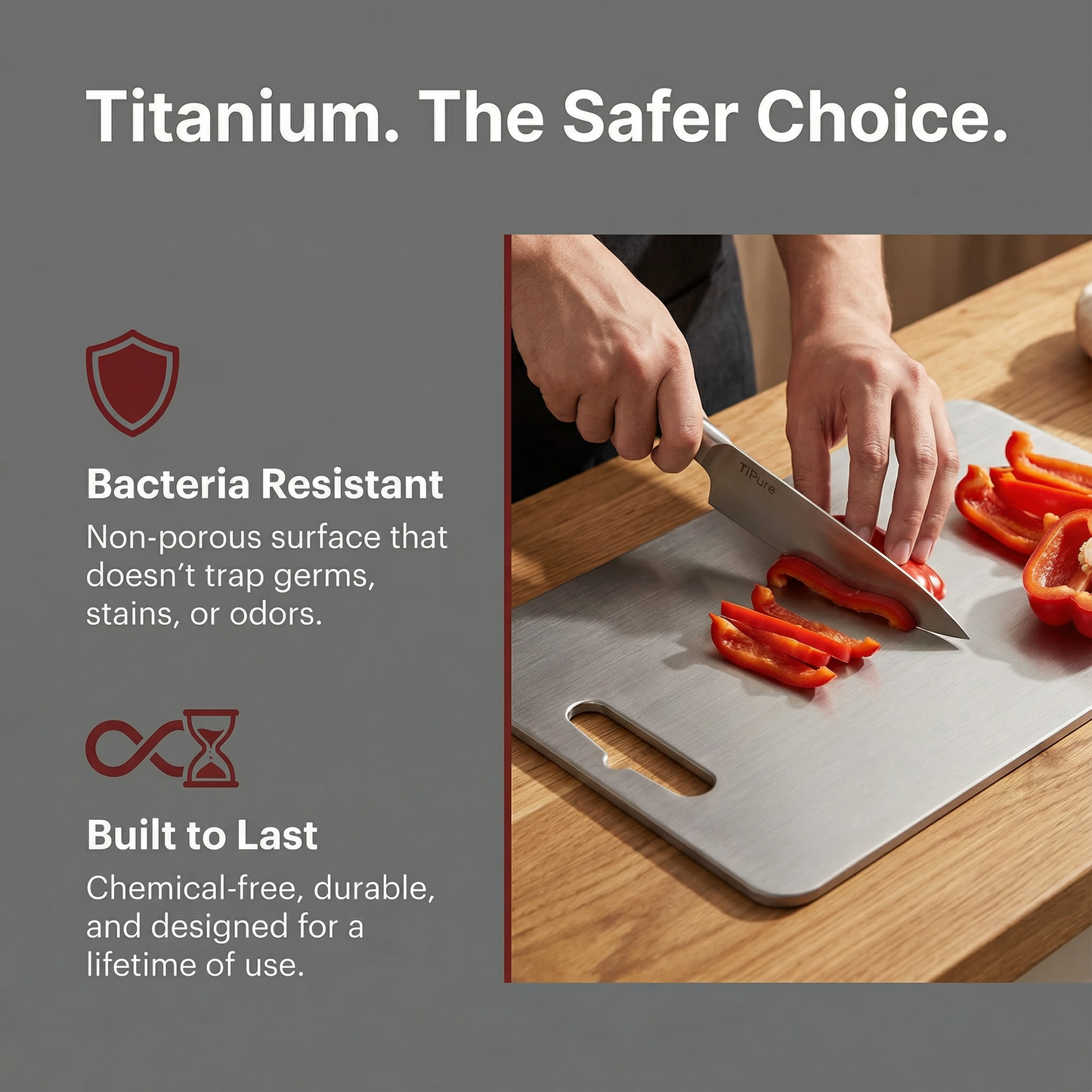 TiPure Titanium Cutting Board